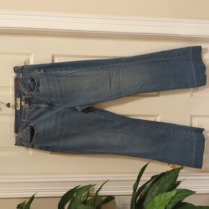 Jean Star Women's Elle Straight Leg Raw Hem Denim Jeans Size 14